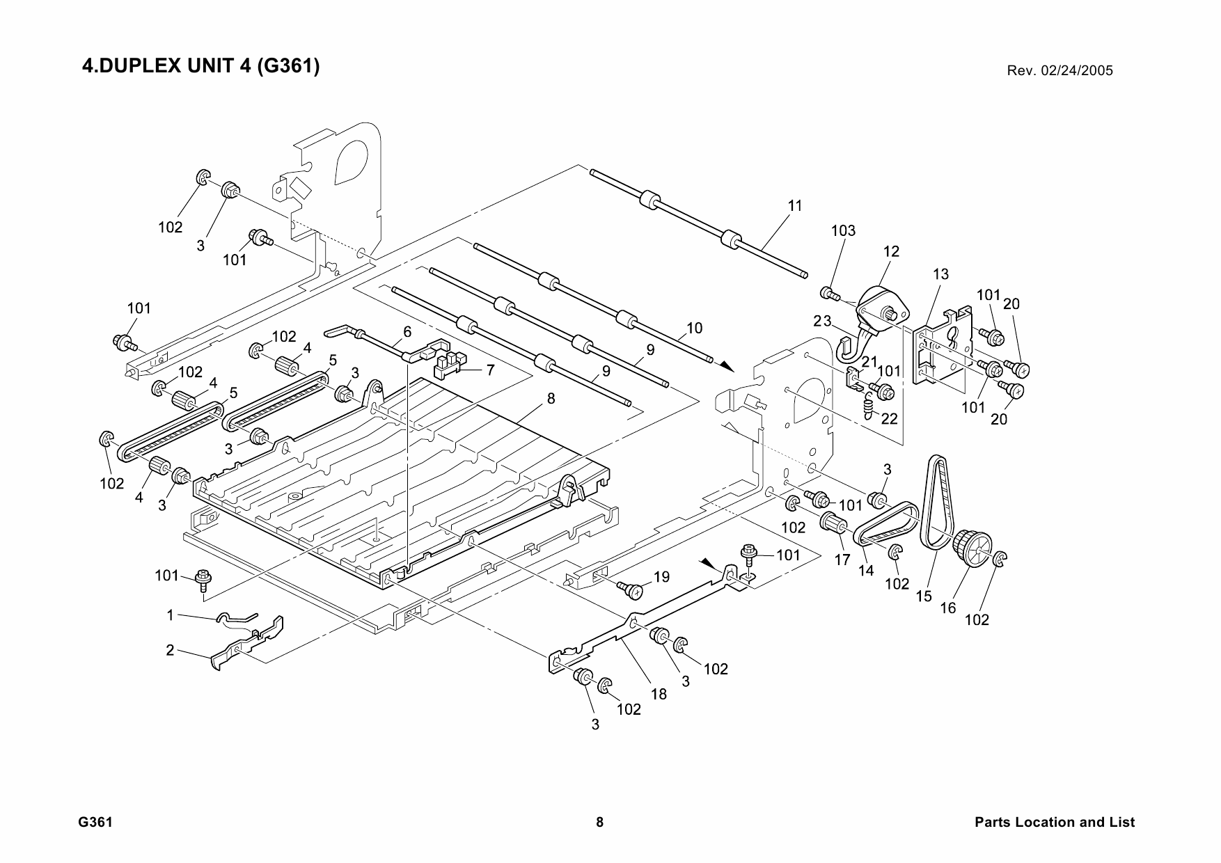 RICOH Options G361 DUPLEX-UNIT-AD450 Parts Catalog PDF download-5